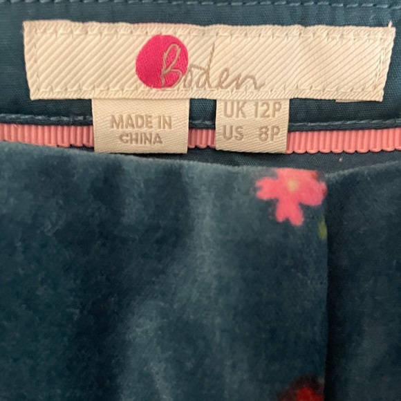 Boden Sackville Crop Pants US 8P Floral Stretch Velvet Business Casual - Picture 9 of 11